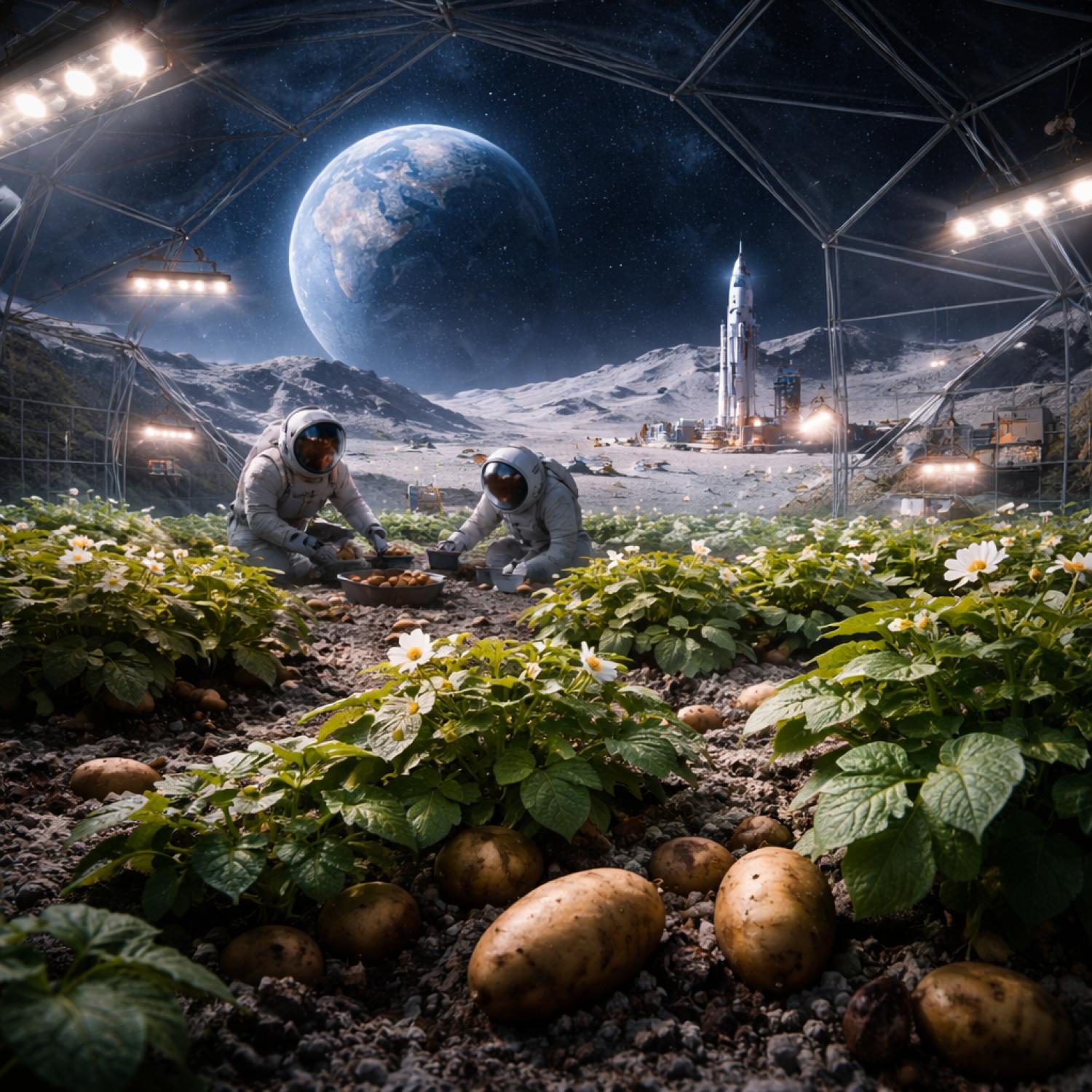 Agricultura espacial: ¿Podemos realmente plantar patatas en la Luna?