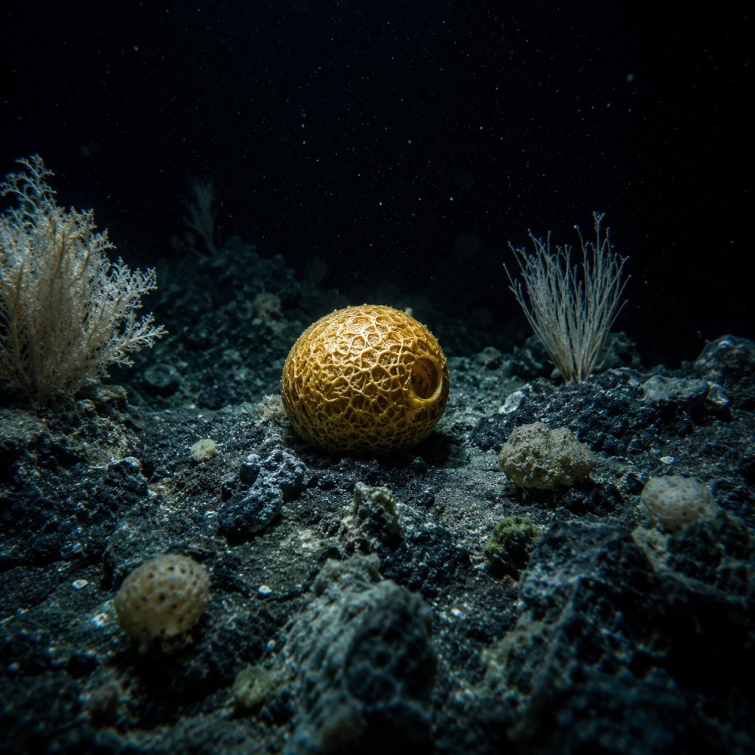 Hallan una misteriosa esfera dorada en el fondo del mar